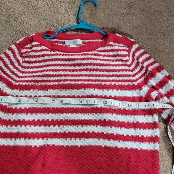 SALE NWT CJ Banks Red Striped Sweater 0X - Picture 4 of 7